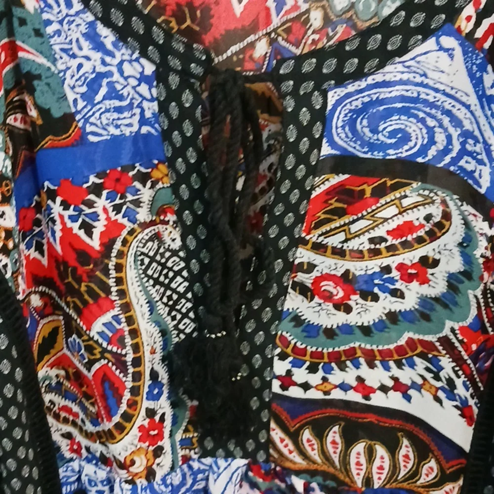 Gibson Latimer sheer tie peasant style top blouse - XL - Picture 5 of 7